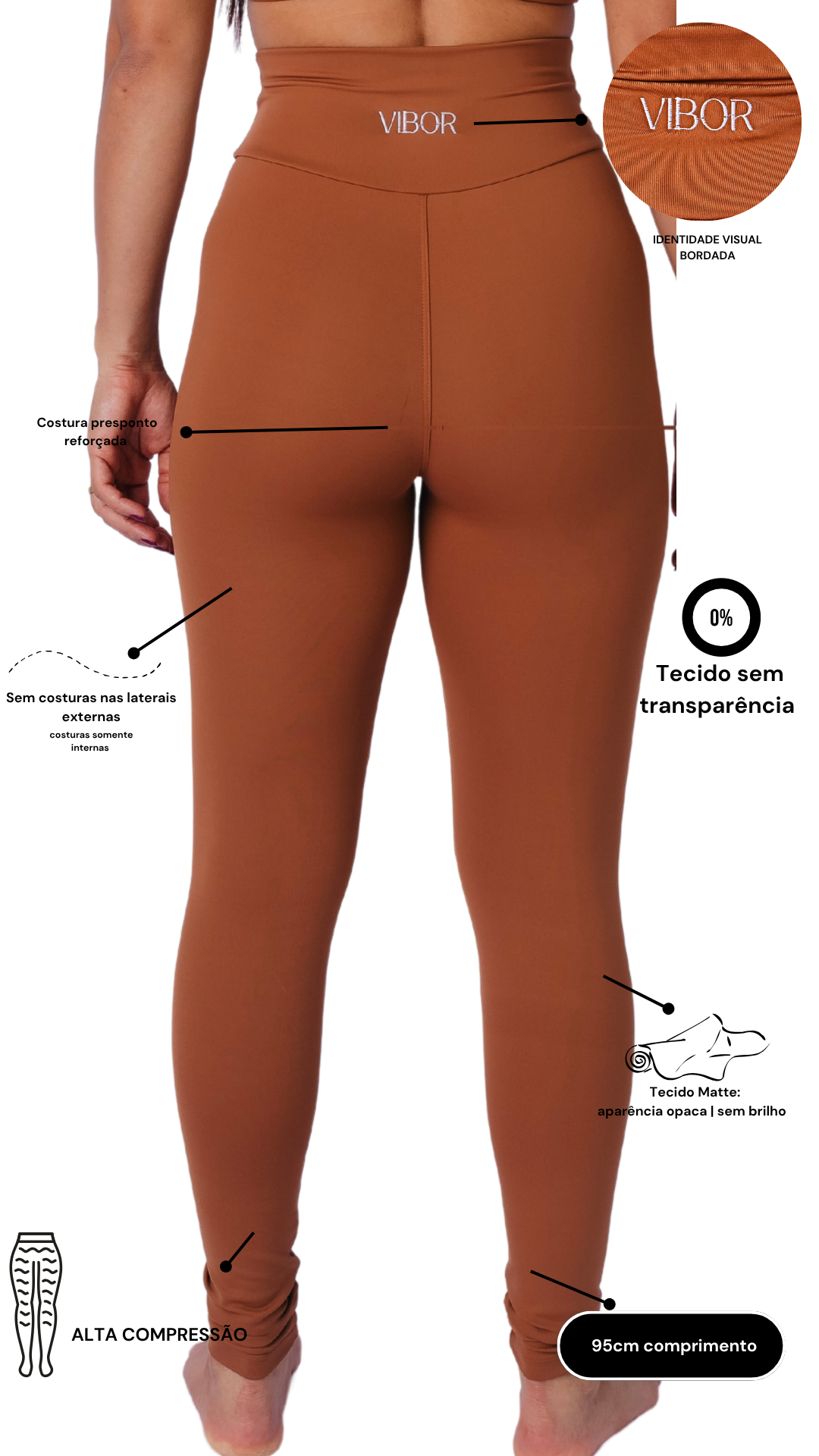 Legging Marrom Matte