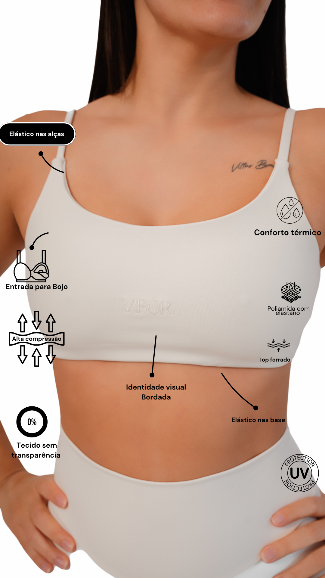 Top Costas Nua Off White Matte