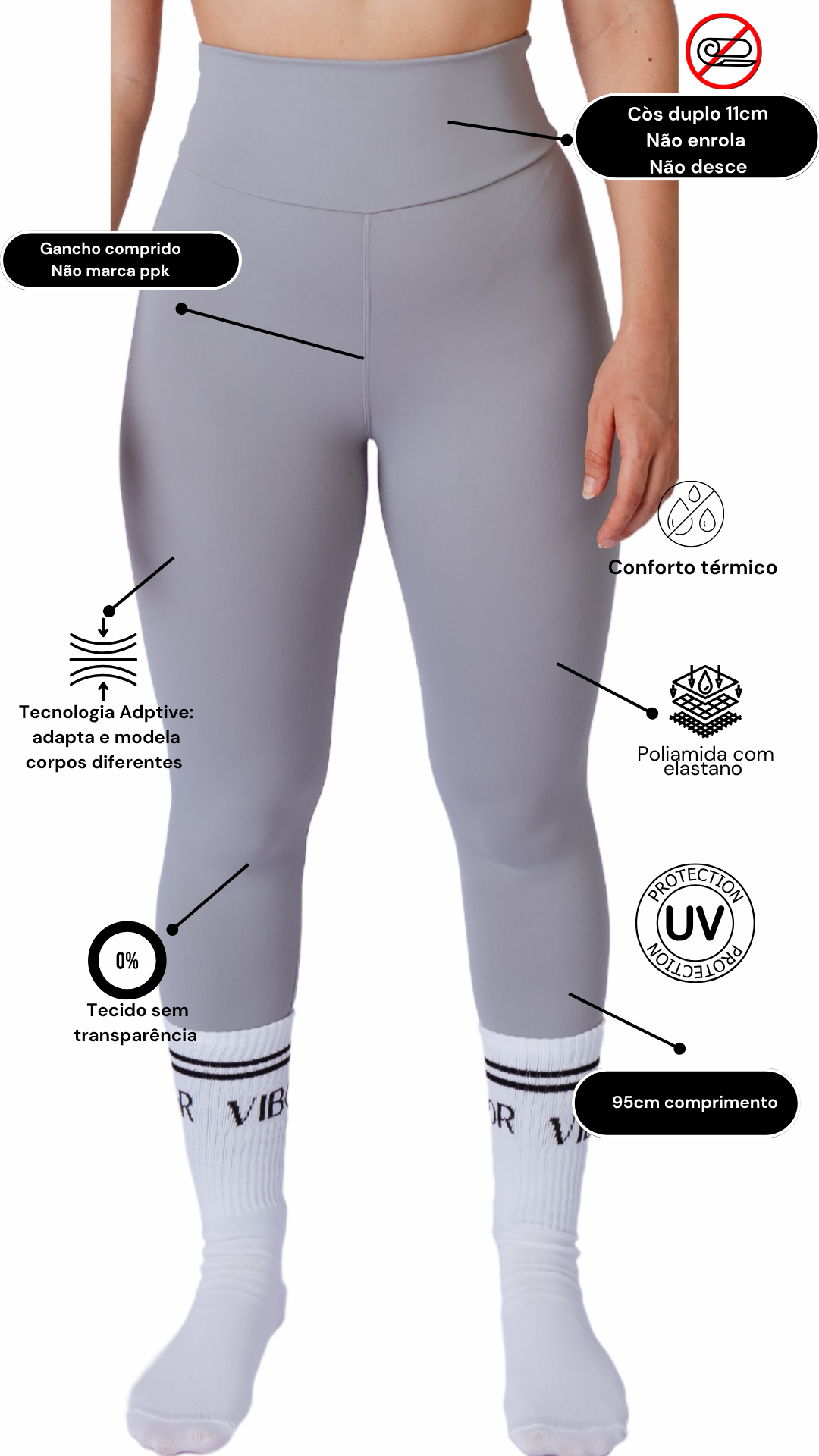Legging Cinza Matte