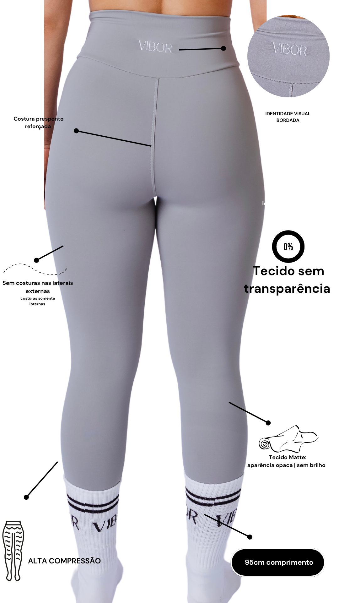 Legging Cinza Matte