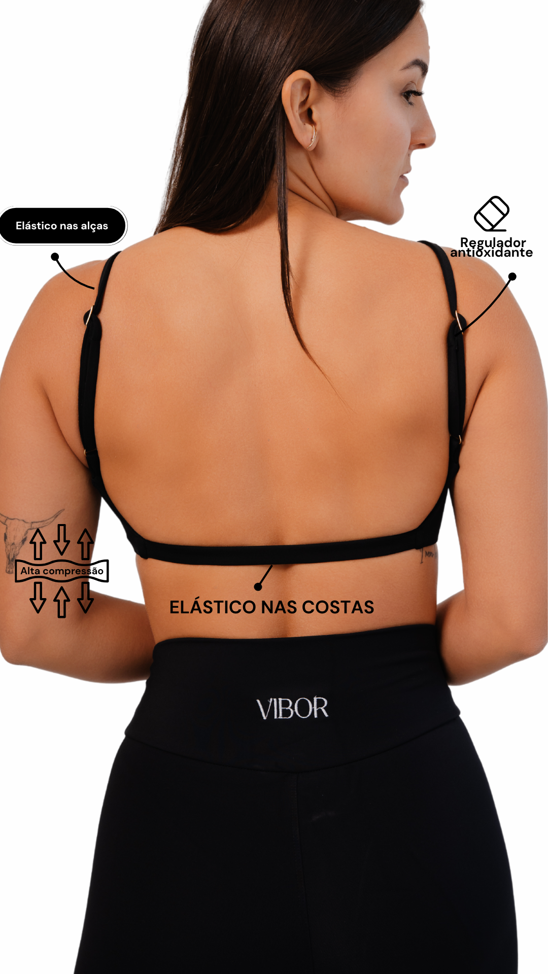 Top Costas Nua Preto Matte