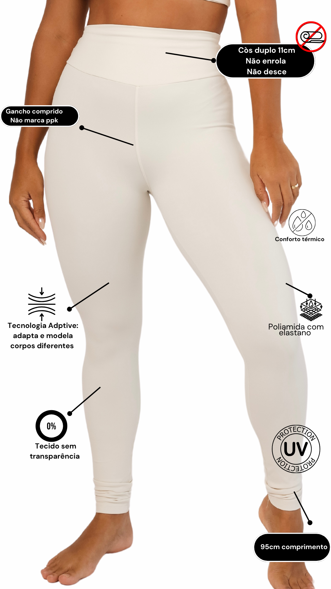 Legging Off White Matte