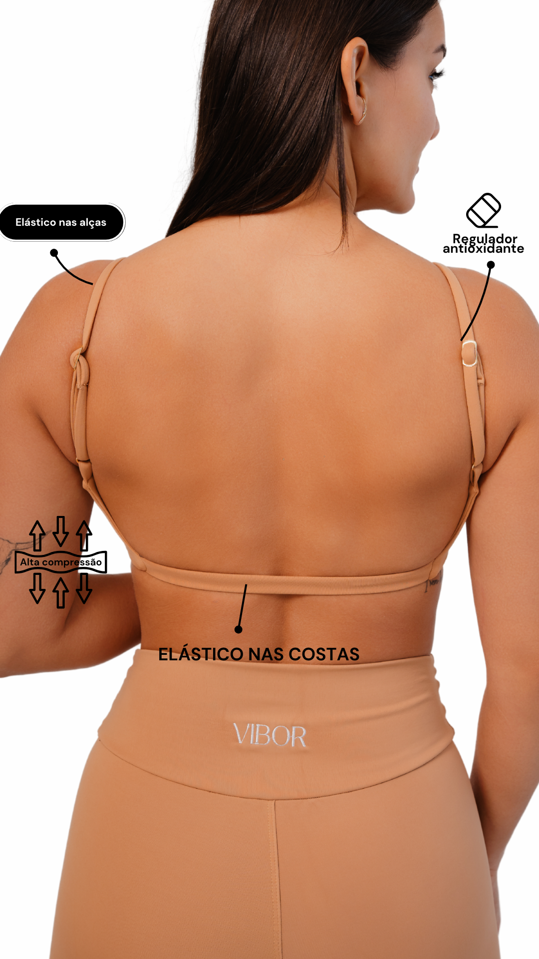 Top Costas Nua Bege Matte