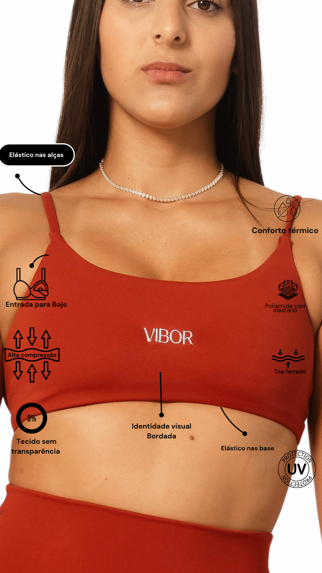 Top Costas Nua Telha Matte