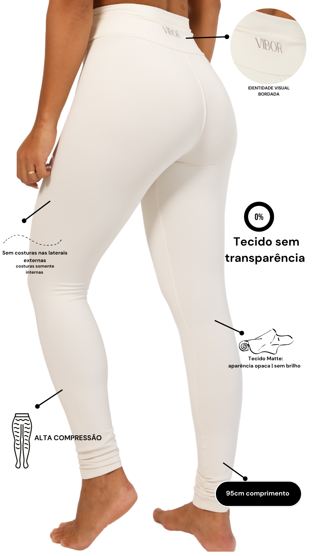 Legging Off White Matte