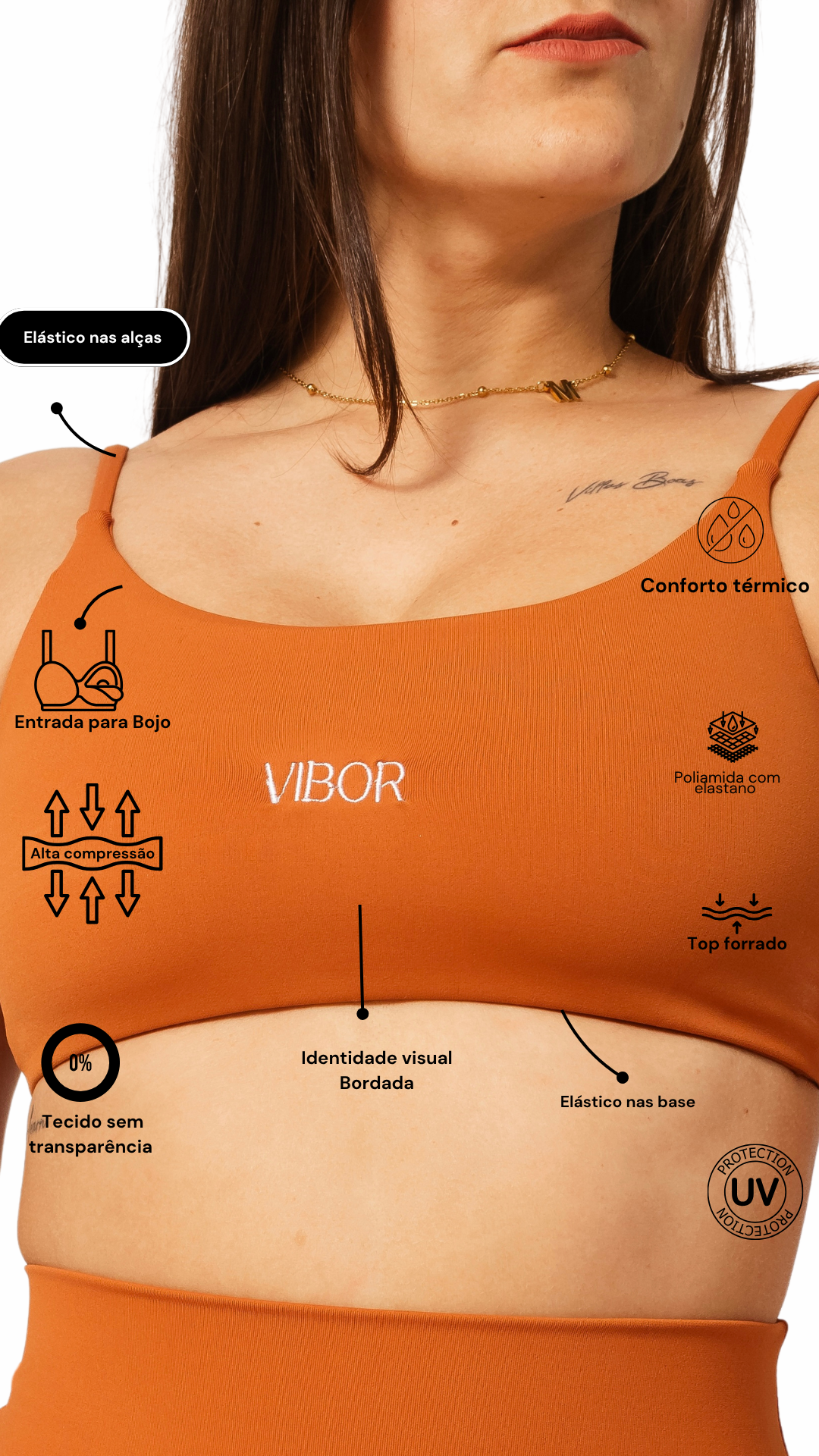 Top Costas Nua Terracota Matte