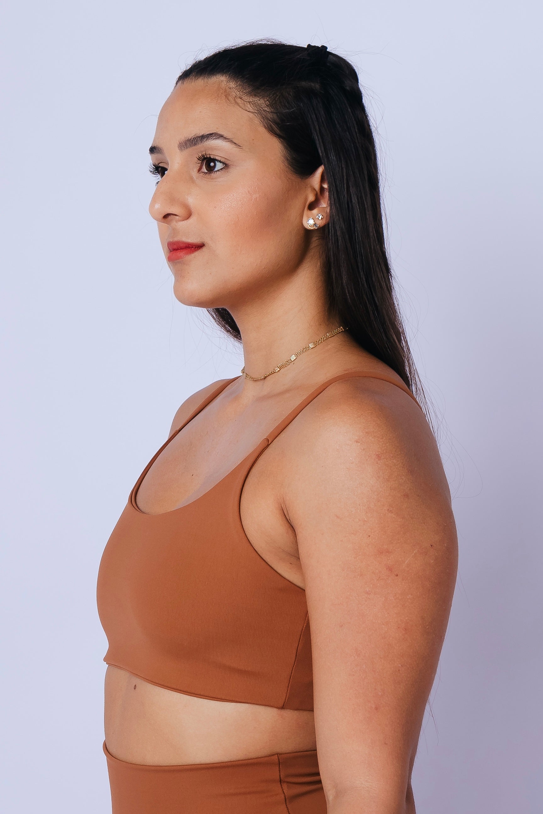 Top Faixa Marrom Matte
